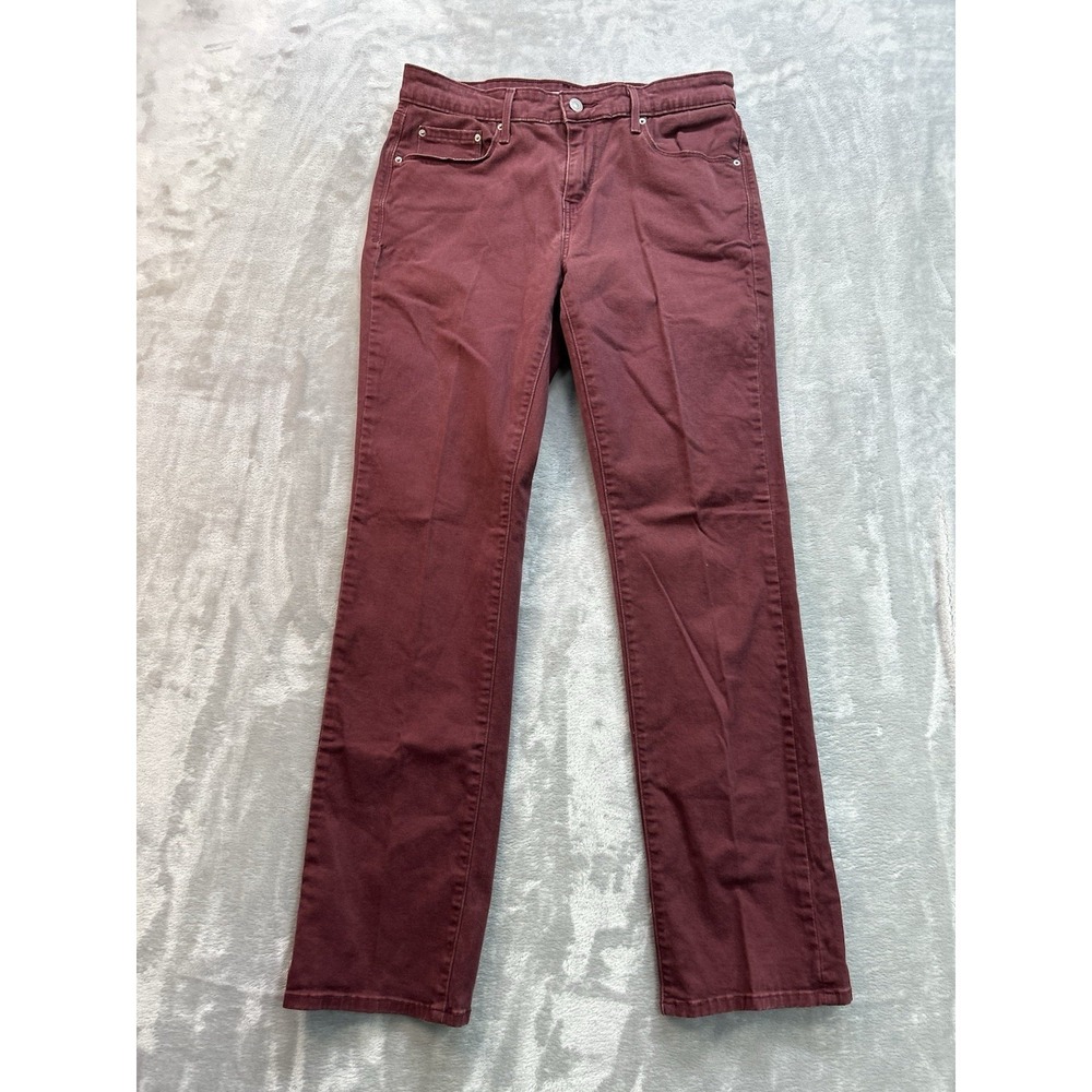 Levis 505 Straight Jeans Womens Sz 29X32 Maroon Stretch Western Cowgirl Mid Rise